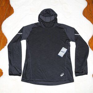 ASICS Hooded Reflective Sweat Wicking Performance Top with Thumb Holes -…